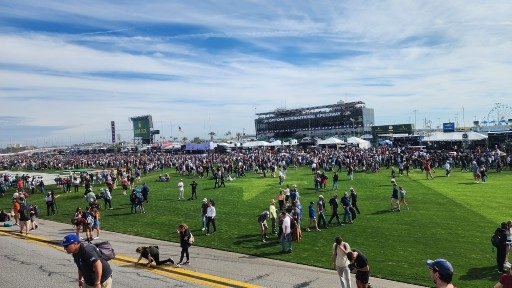 The Fanzone crowd on the infield at the Rolex 24 At Daytona